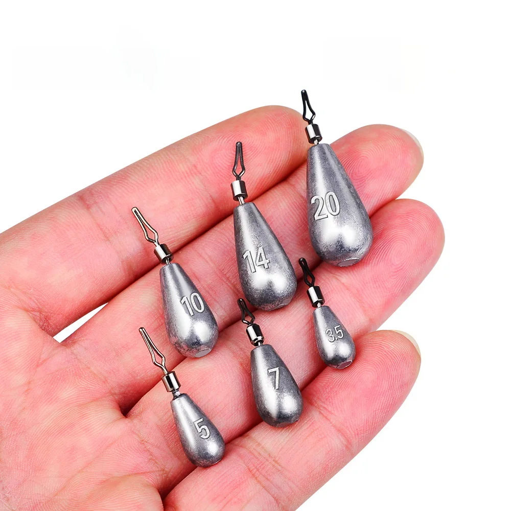 Fishing Accessories Leaded Jig Head 3.5g 5g 7g 10g 14g 20g Pendant Plumb Pendant Lead Sinkers Fishing Sinker For Drop Shot Lure