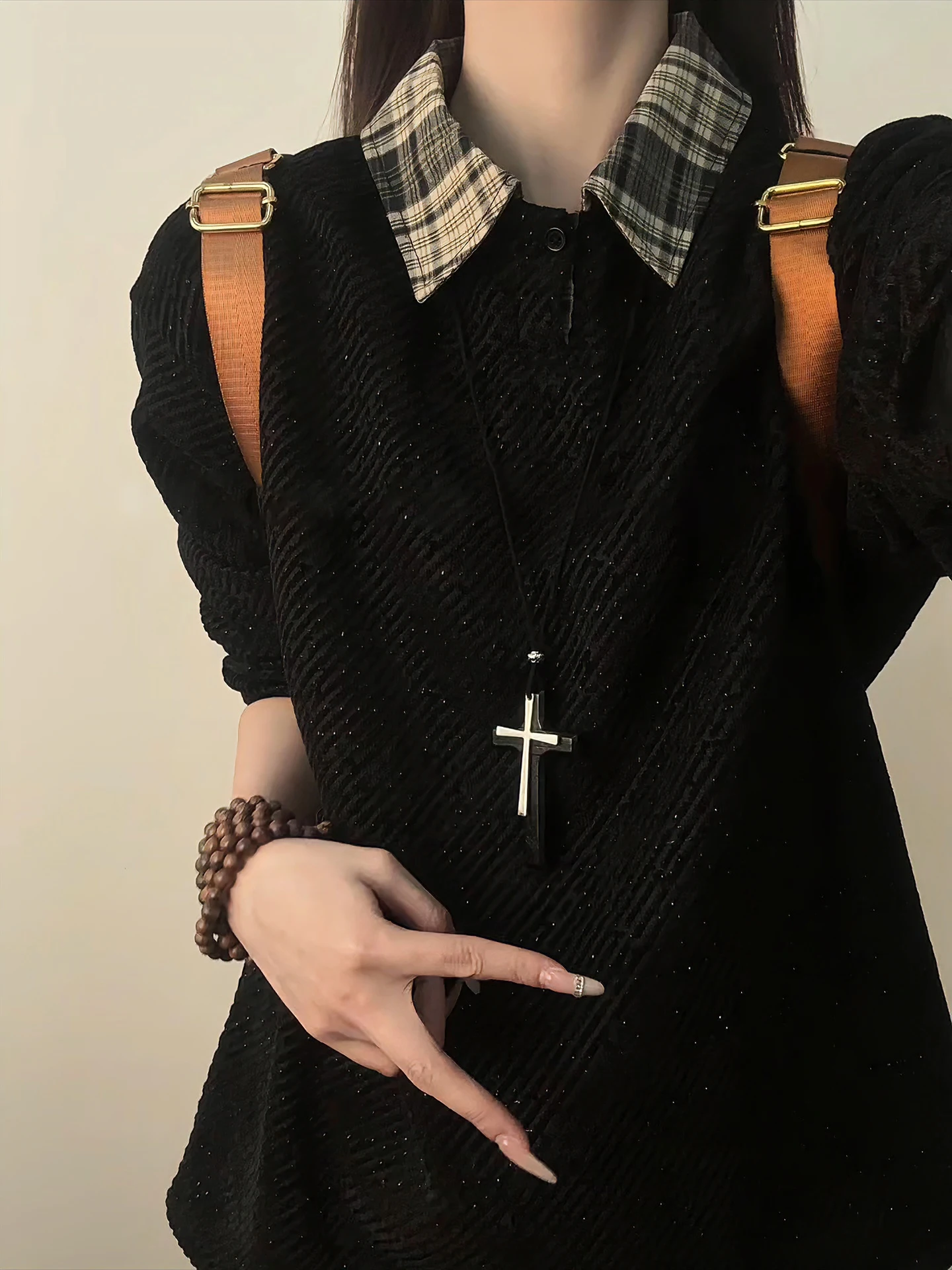 

Men's Bla Knitted irt Winter Fce Lined American Plaid Sweatirt Heavyweight Collared Long Sve T-irt