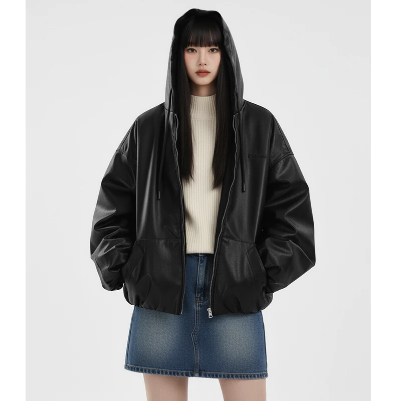 

Loose PU Fur Jaet Double-Sided Wear Simulation Fur Men's Haome Sle Autumn Winter Coat for Men And Women