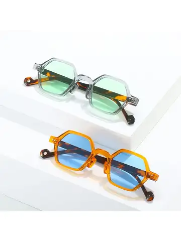 Hexagon Sunglasses Small Frame Irregular European and American Ins Fashion Sun Glasses Polygon Sun Shades for Woemn Men
