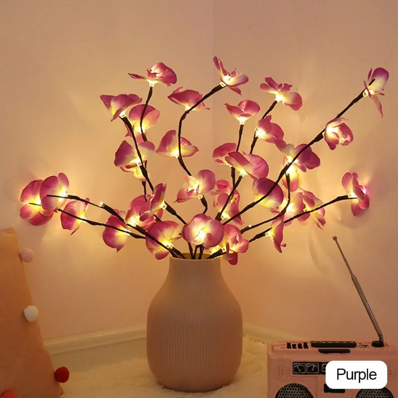 

Simulation Butterfly Orchid 20 LED String Light Garland Vase Filler Fairy Light Christmas Home Decoration Lamp