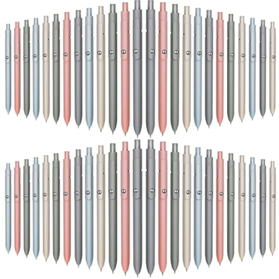 

50 Pcs Gel Ink Pens Bulk Retractable Ballpoint Pen Quick Dry 0.5mm Fine Point Smooth Writing Instrume Back to Shcool Gift for S