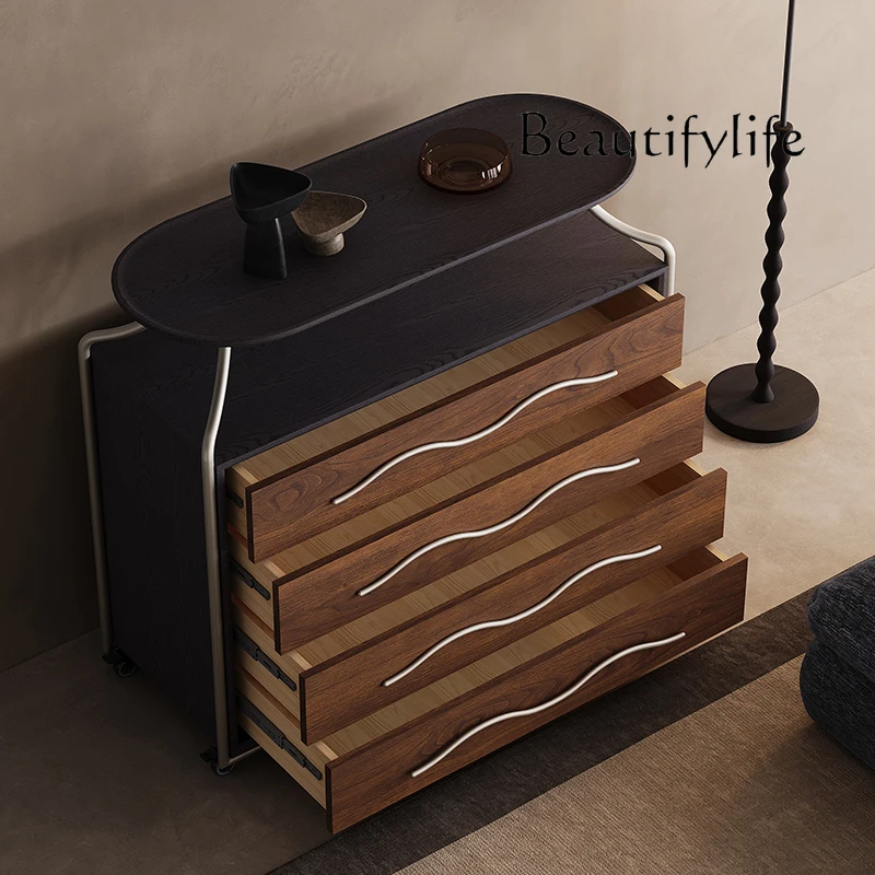 

Mobile bedroom locker medieval living room solid wood four-chest cabinet dining room simple side cabinet fashionable