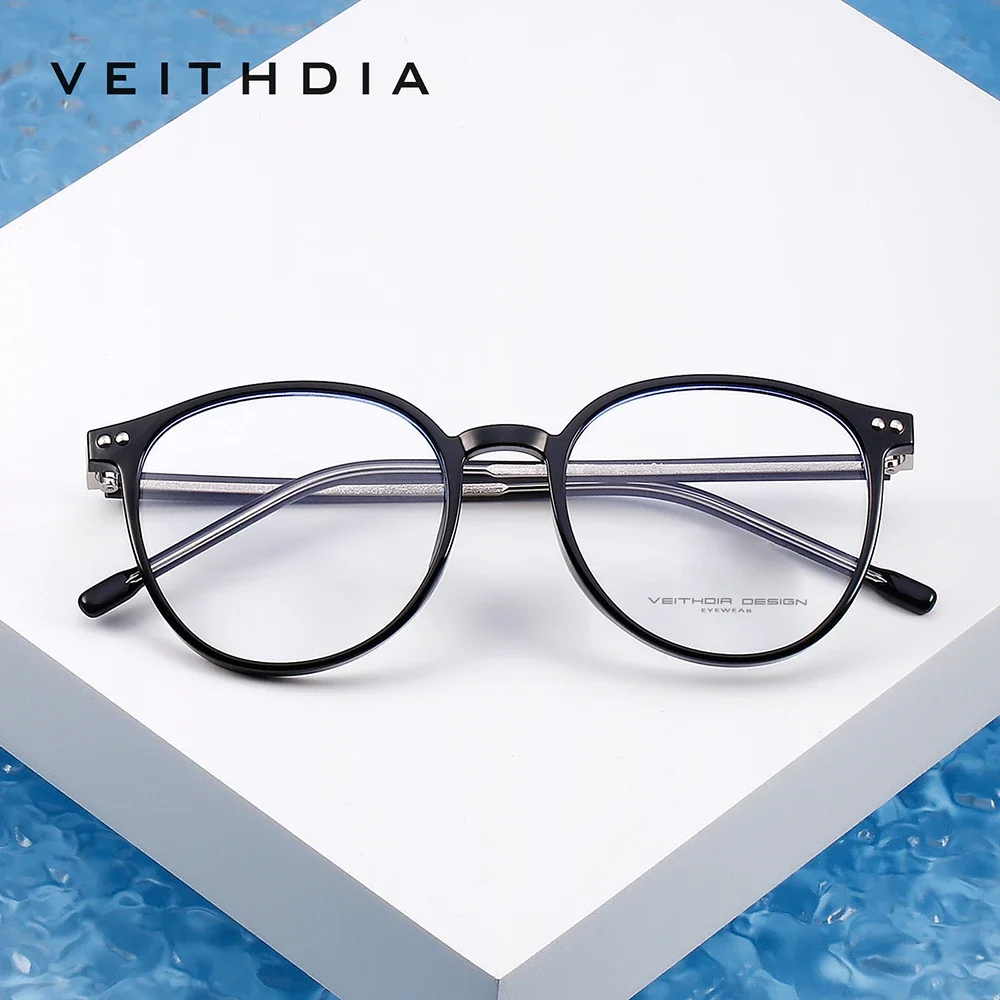 VEITHDIA Women Glasses Fashion Retro Classic Men Anti Blue Light Laser Fatigue Computer Goggles Optical Eyeglasses Frame  VF0725