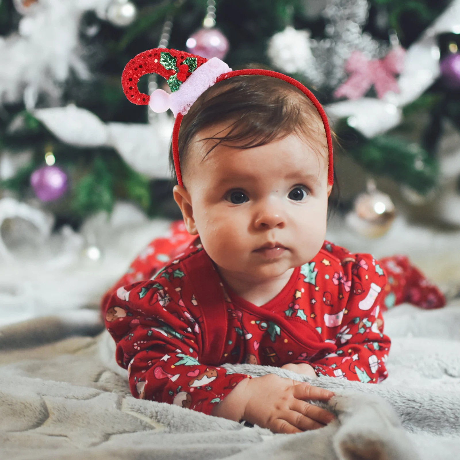 

5 Pcs Christmas Headbands Tip Hat Headdress Xmas Hairband Mini Hoops Pupils