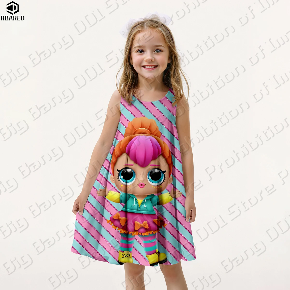 Surprise Doll Girl Clothes Dress for Girls Party Dresses 2024 Kids Clothes Children Clothing Summer Girls\' Holiday Elegant Baby