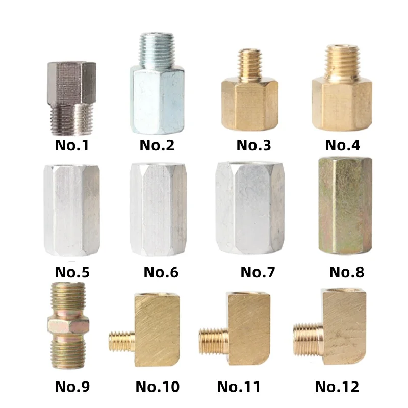 M6 M8 M10 M12 Butter Nozzle Adapter Female Male Reducer Bushing Pipe Fitting Connector Coupler High Pressure Gauge