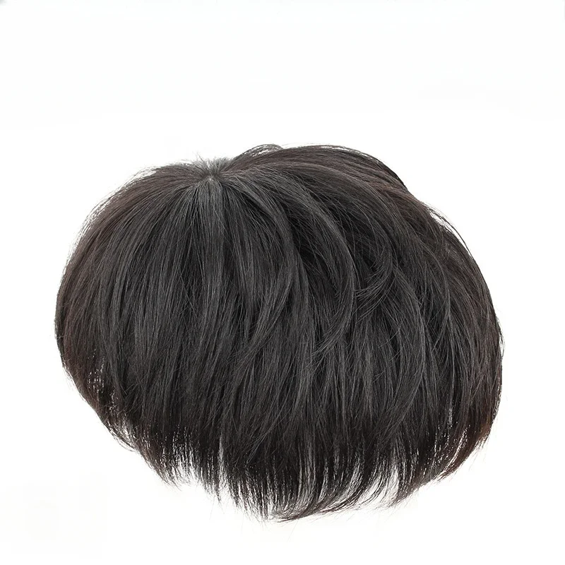 Texture Style 16x18CM 18x20CM Human Hair Toupee For Asian Men Toppers Quick Replacement System Hair Pieces Cover Hair Loss