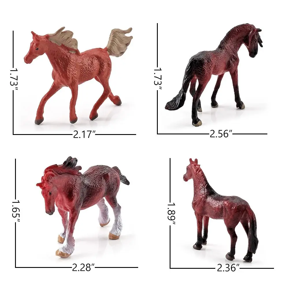 Modelo de caballo simulado, Mini figuras estáticas para niños, juguete realista, figuras de poni, Animal, Club de caballos, adorno de pastel