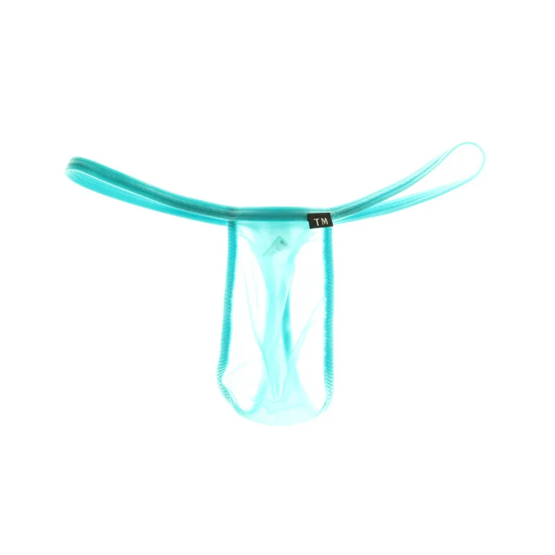 

Silky Breathable Men's Bulge Pouch Sheer Sexy Underwear Thin Belt Thong Low-rise T-Back G-strings Casual Briefs