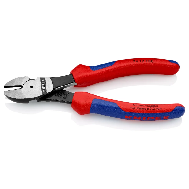 KNIPEX 74 12 180 High Leverage Diagonal Cutter Pliers 7-inch Labor-saving High Cutting Performance Plier Tools Tough and Strong