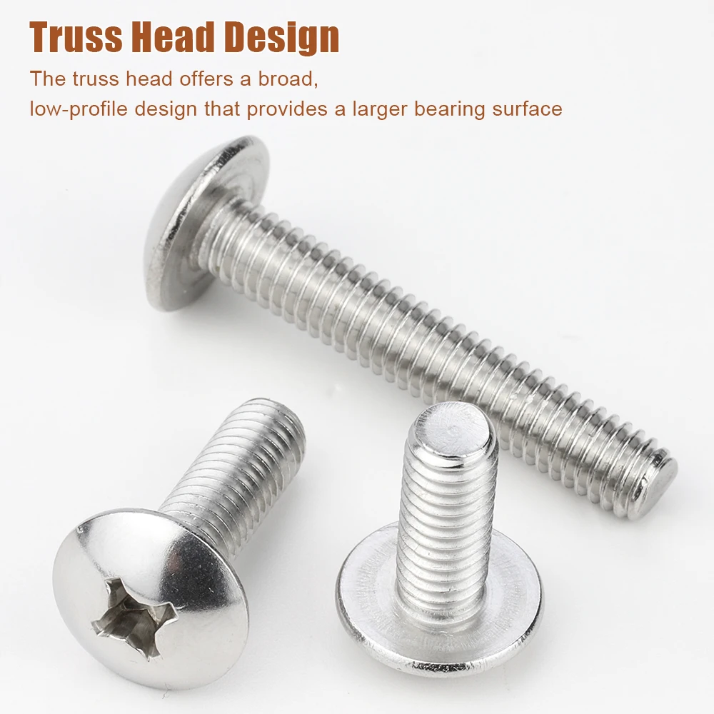 5-50 szt./worek Śruba maszynowa z łbem grzybkowym krzyżowym M2 M3 M4 M5 M6 M8 ze stali nierdzewnej 304, śruba z łbem grzybkowym Phillips do mebli
