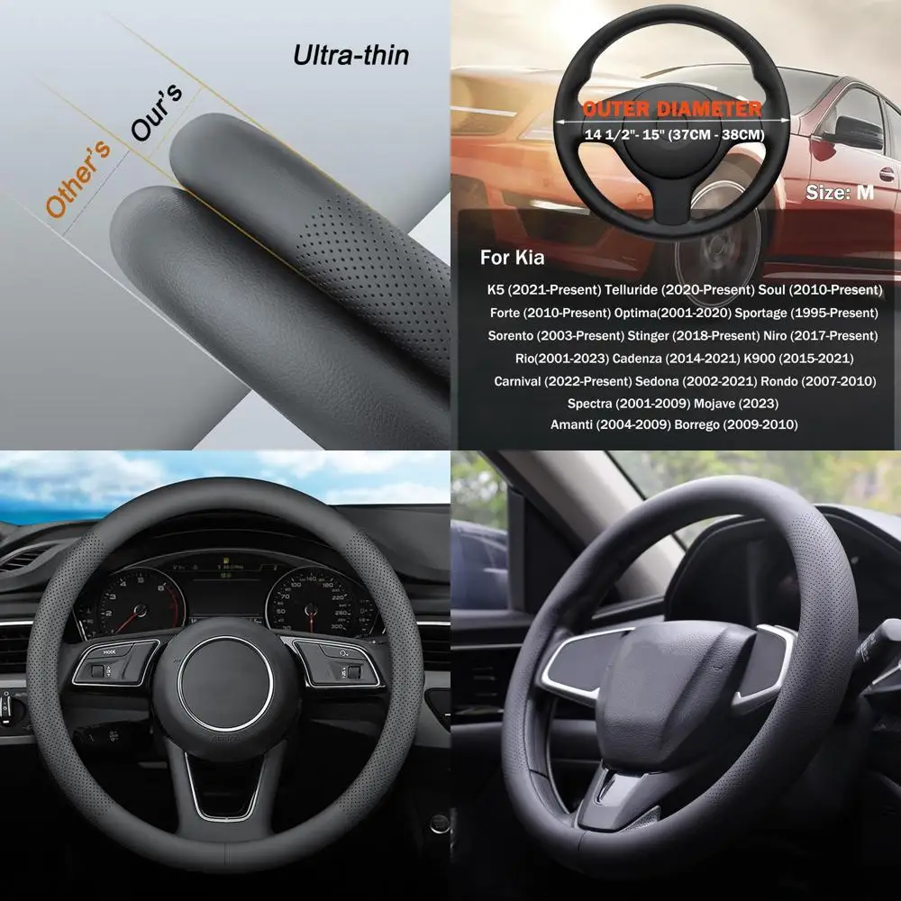 

Чехол на руль автомобиля для Kia K5 Telluride Soul Forte Optima Sportage Sorento Stinger NIRO Rio Cadenza K900 Carnival Sedona M