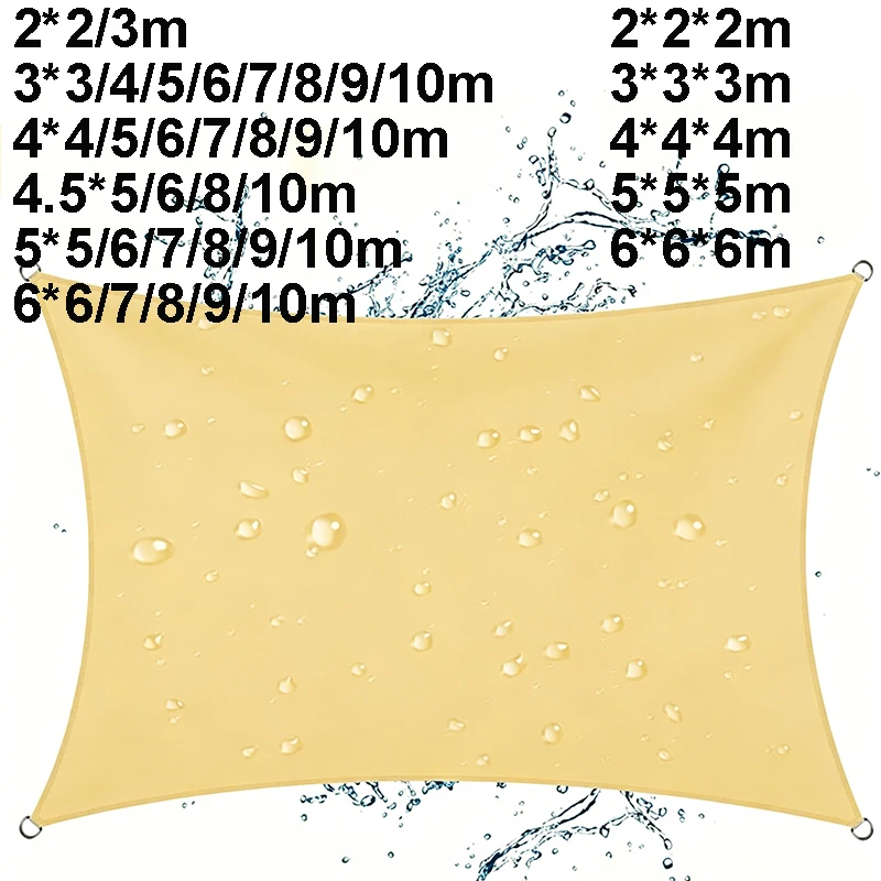 Waterproof Sunshade Sail 2*2 4*4 6*6 3*3*3m Large Sun Shade Sail Oxford Cloth Anti-UV Tarp Camping Rain Awning Outdoor Tarpaulin
