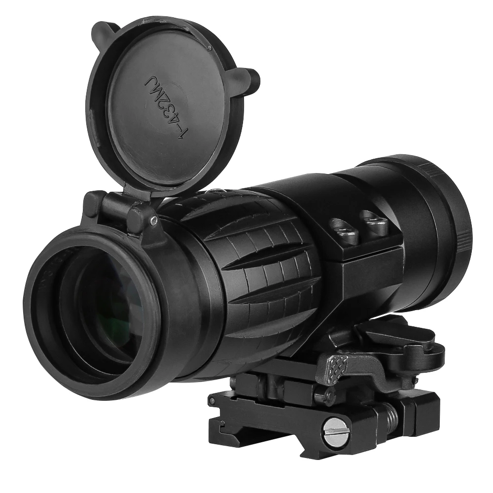 Imagem -02 - Âmbito Óptico Tático Visão 3x Lupa Riflescope com Flip up Montagem para 20 mm Picatinny Weaver Montagem em Trilho