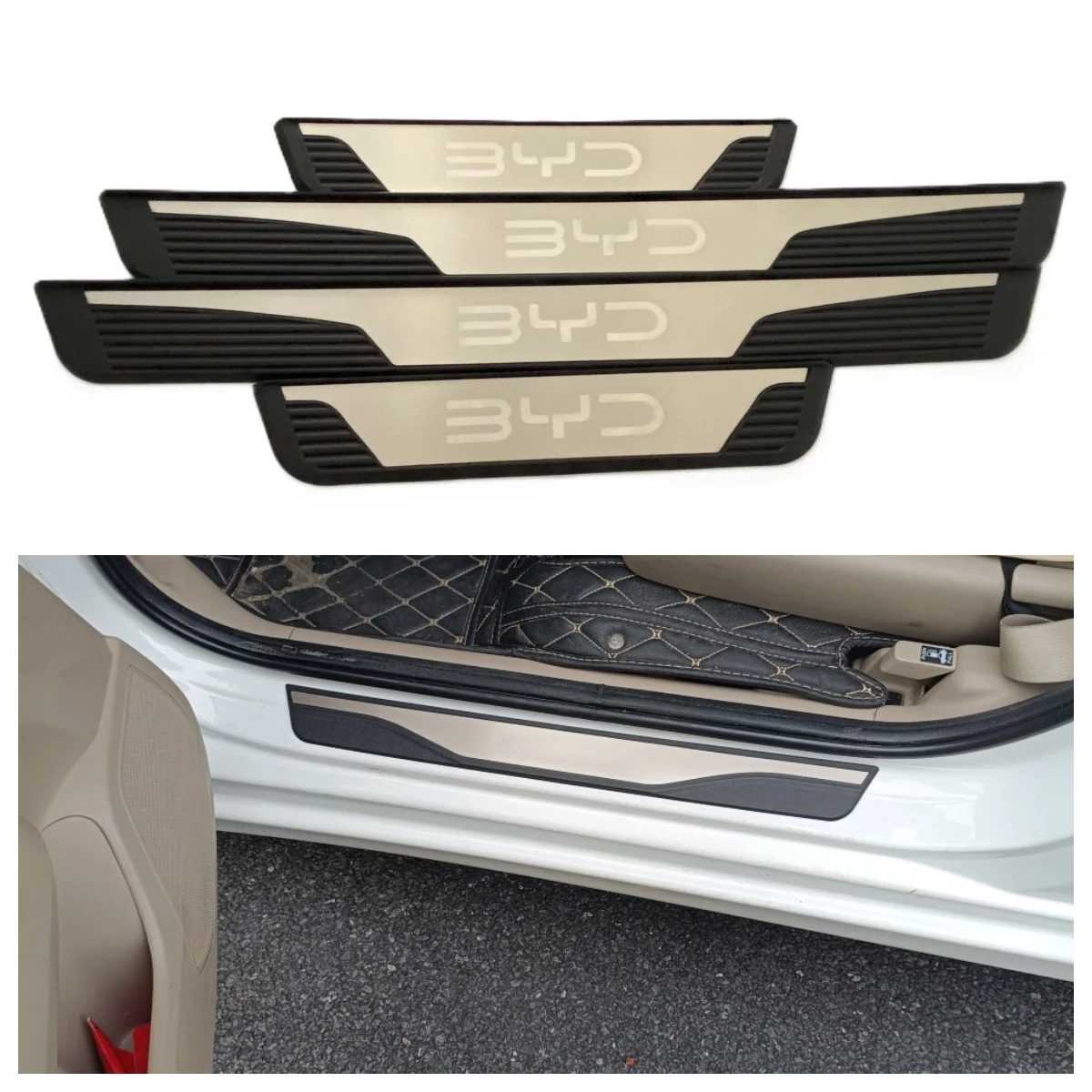 For BYD Song Qin Plus Han Tang Atto 8 Car Door Sill Guard Trim Strips Stylish Decorative Scuff Cover Anti-Wear Step Edge Molding