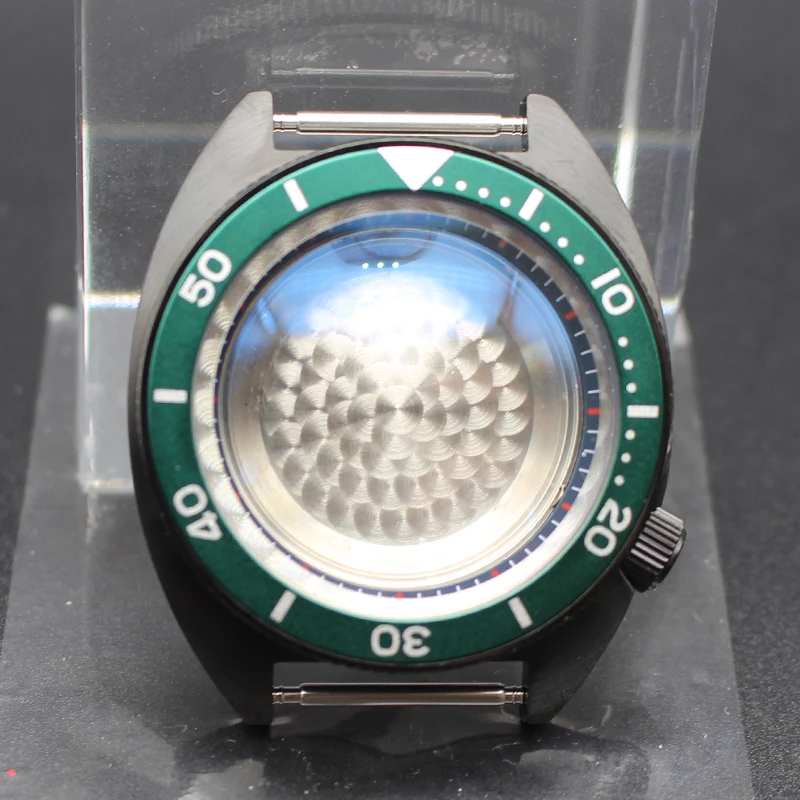 Casing Tuna pria hitam mewah 41mm Mod SKX 6105 baja tahan karat untuk Seiko Nh34 Nh35 Nh36 Nh38 gerakan 28.5mm cincin bab Dial