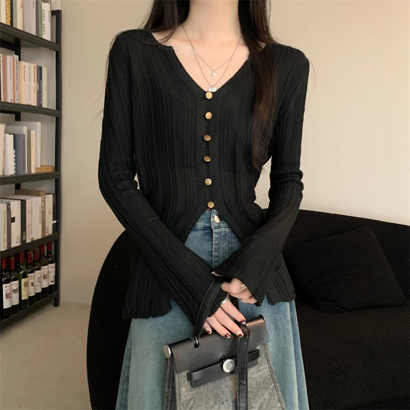 Sweaters Jumpers Cardigans Womens Funky Merino Blend Gold Button Slim Fit Colorful Lurex Elegant Sophisticated Professional Sexy