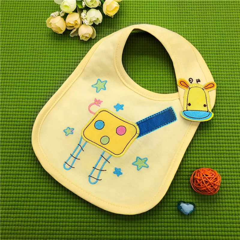 Cotton Cartoon Cute Mouth Baby Children\'s Water Towel Bib Three-Layer Waterproof Mother And Baby Products