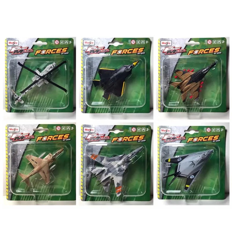 Original Maisto 1:64 Helicopter Fighter Bomber Mig Raptor Boeing Alloy Model Airplane Toys Military Aircraft Models Collectible