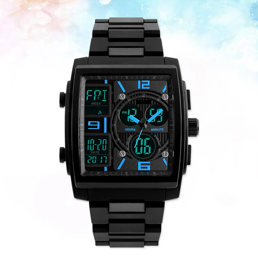 

Outdoor Sports Watches Digital Wristwatch Backlight Blue Men Stylish Analog Display EL Light 50M Waterproof Multi Function