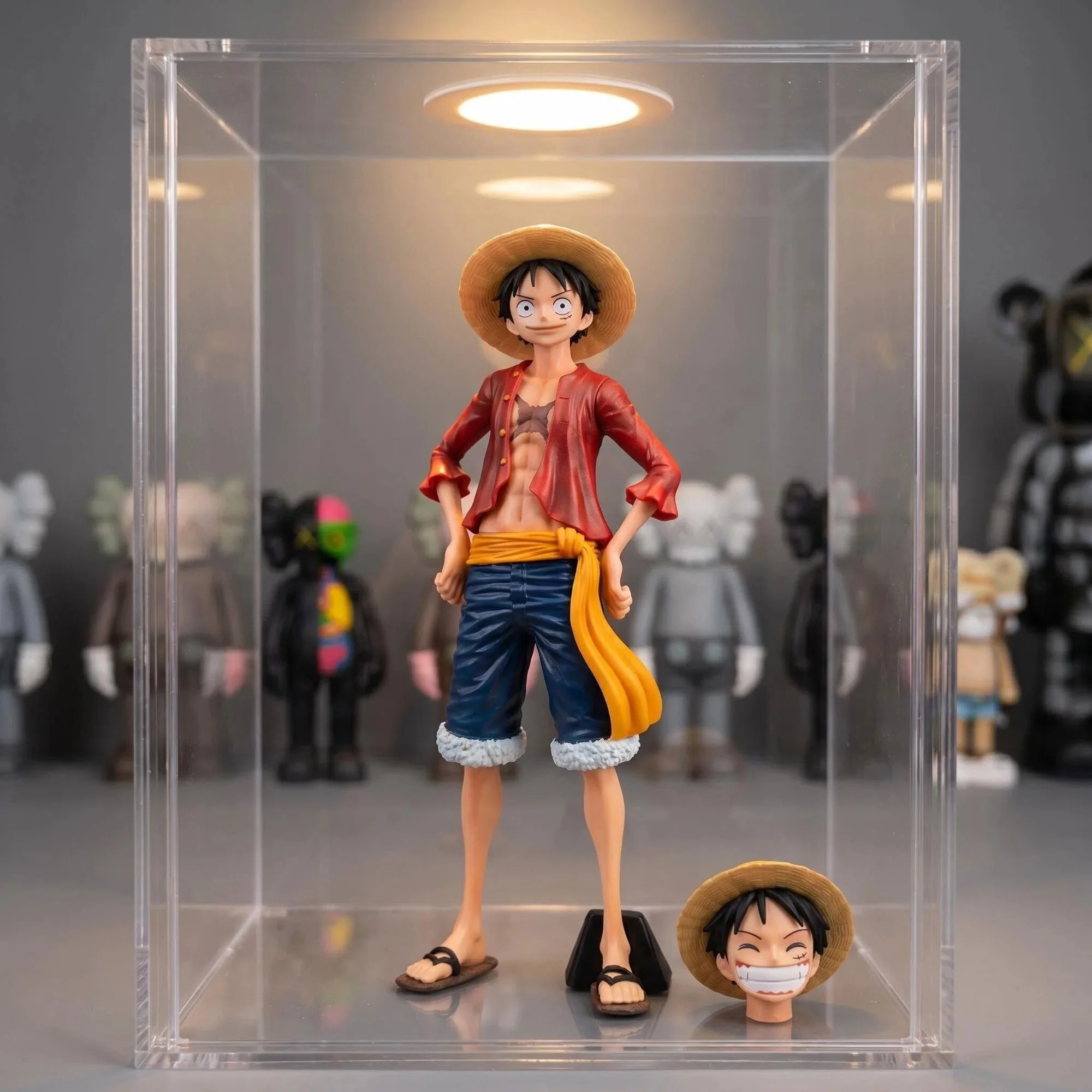 New 16~28cm Thre models Piece Anime Figure Confident Smiley Luffy Three Form Face Changing Doll Action Figurine Model Toys Kits