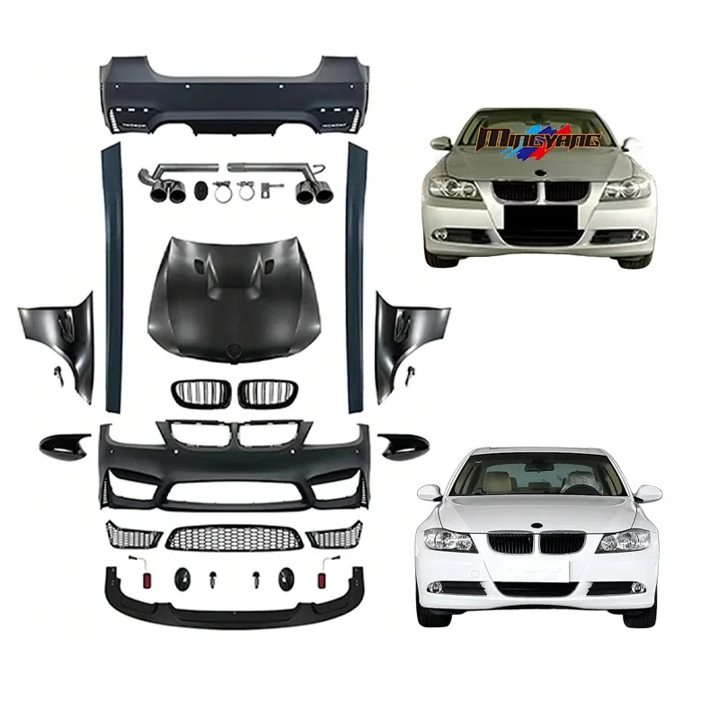 

PP Plastic E90 2005-2008 Upgrade M4 Design Car Bumper Bodykit Accessories Hood Side Skirt for 3 Series E90 B