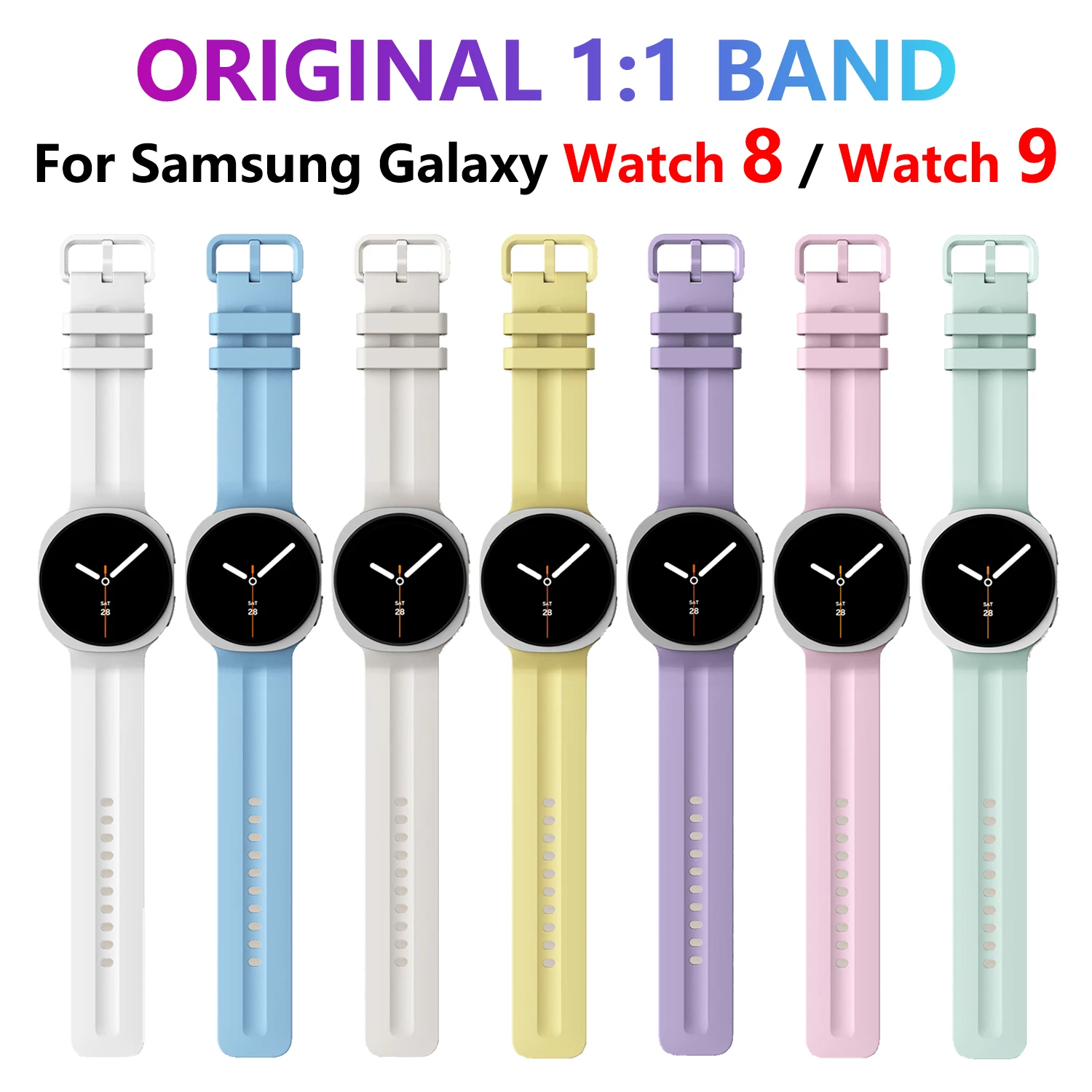 Silikonarmband für Samsung Galaxy Watch 9 40mm 44mm Armband für Samsung Galaxy Watch 8 40mm 44mm Classic 46mm Correa