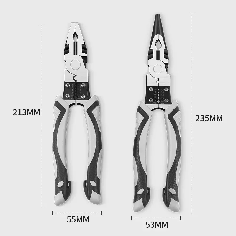 

Multifunction Combination Pliers 9 Inch CR-V Wire Pliers Needle Nose Pliers Eccentric Force-saving Cutting Stripping clamping