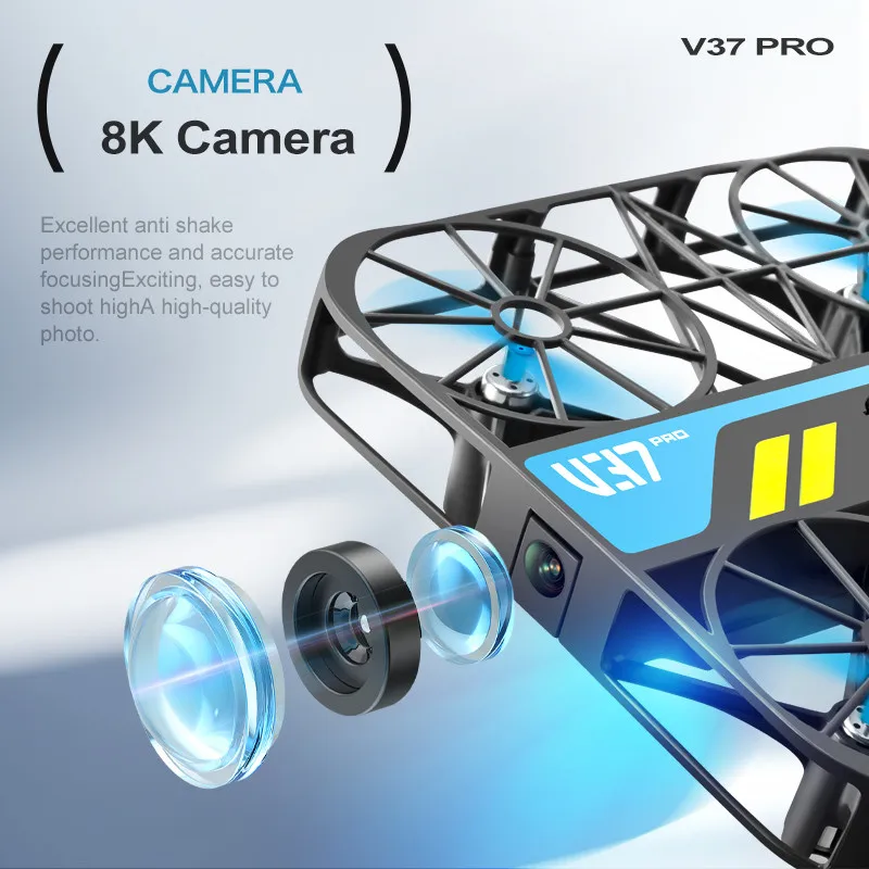 New V37 Mini Rc Drone 8K HD Camera 4K WiFi FPV Dron High Hold Mode Quadcopter Real-time transmission Helicopter Toys