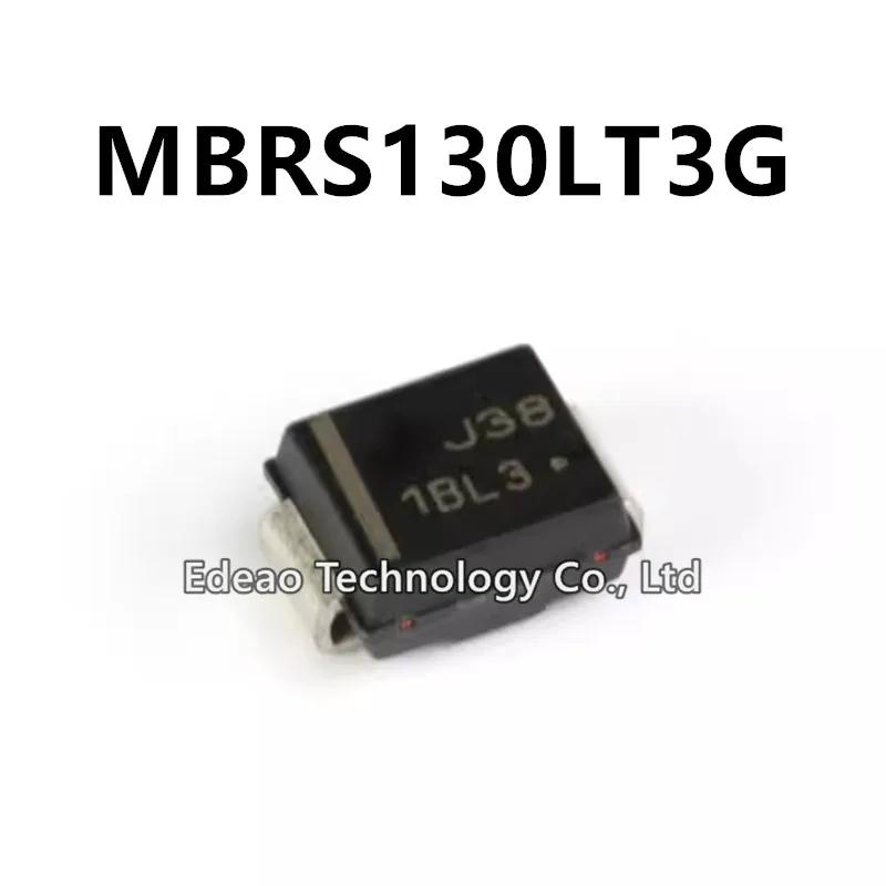 Diodo do diodo de Schottky, MBRS130LT3G, SMB, DO-214AA, MBRS130LT3, MBRS130L, MBRS130, marcação: 1BL3, 1A, 30V, lote 20-100 PCes, novo
