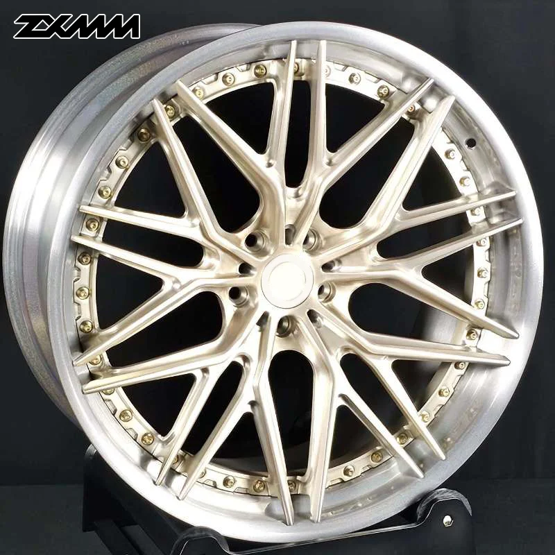 

Custom 2 Piece Brushed Wheel Rim 5x114.3 5x120 5x130 for Mercedes BMW corvette C8 18 19 20 21 22 24 26 28 Inch