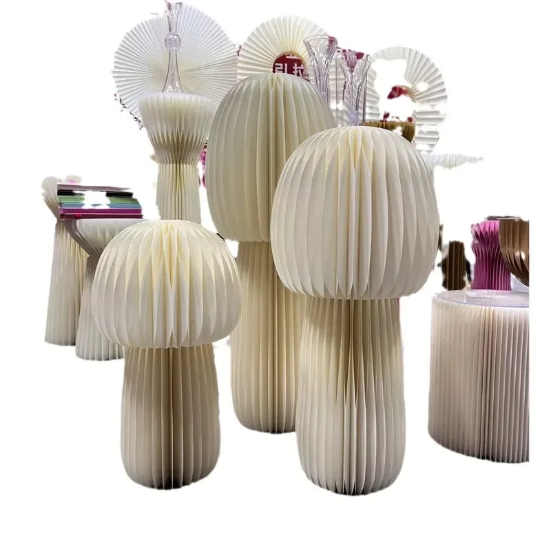 Christmas Paper Tree Big Mushroom Honeycomb Ball Decorations for Party Wedding Window Display Art Props