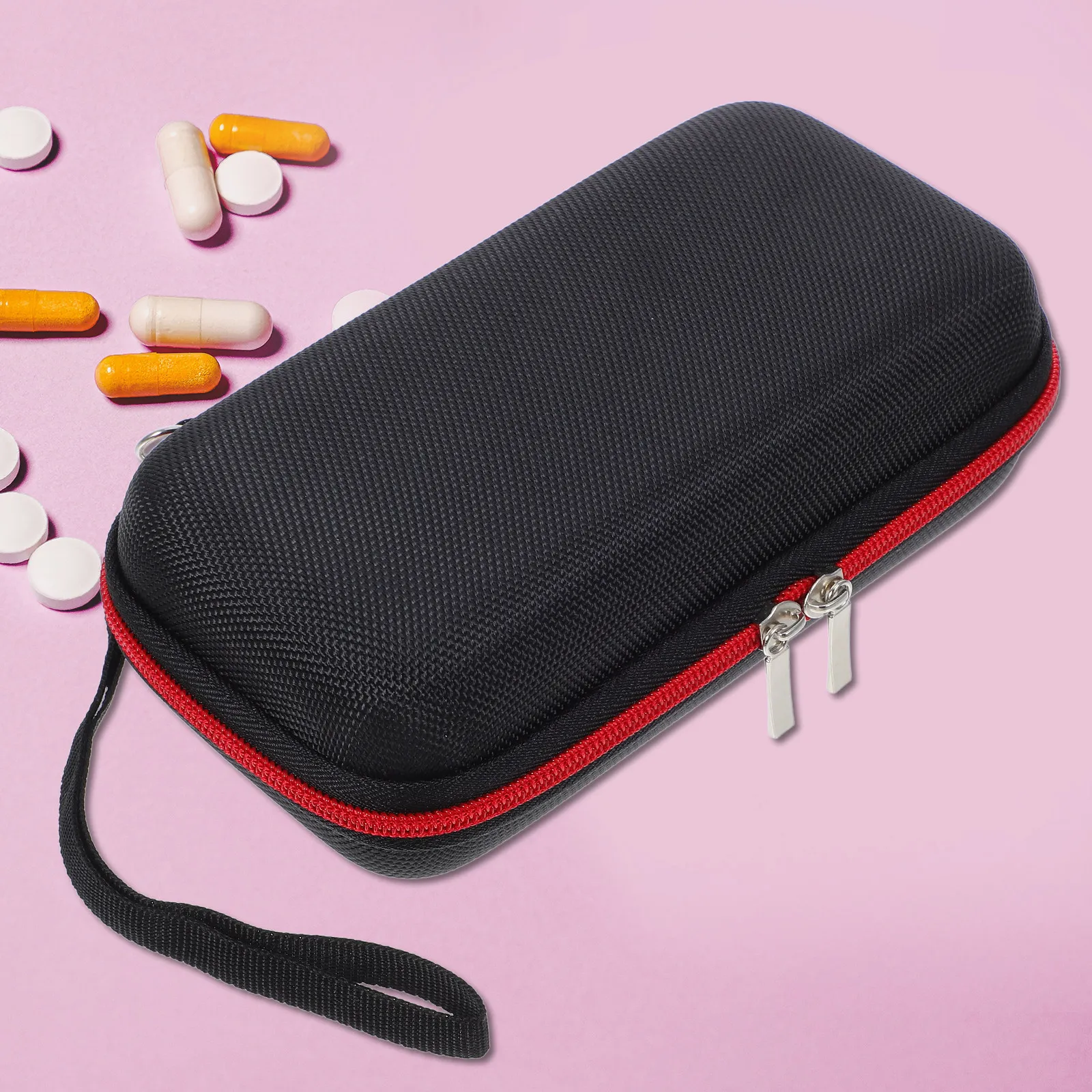 Compact Shockproof Instruments Case for Home Uric Acid Glucose Meters Small Devices Storage Pouch with Zipper Travel