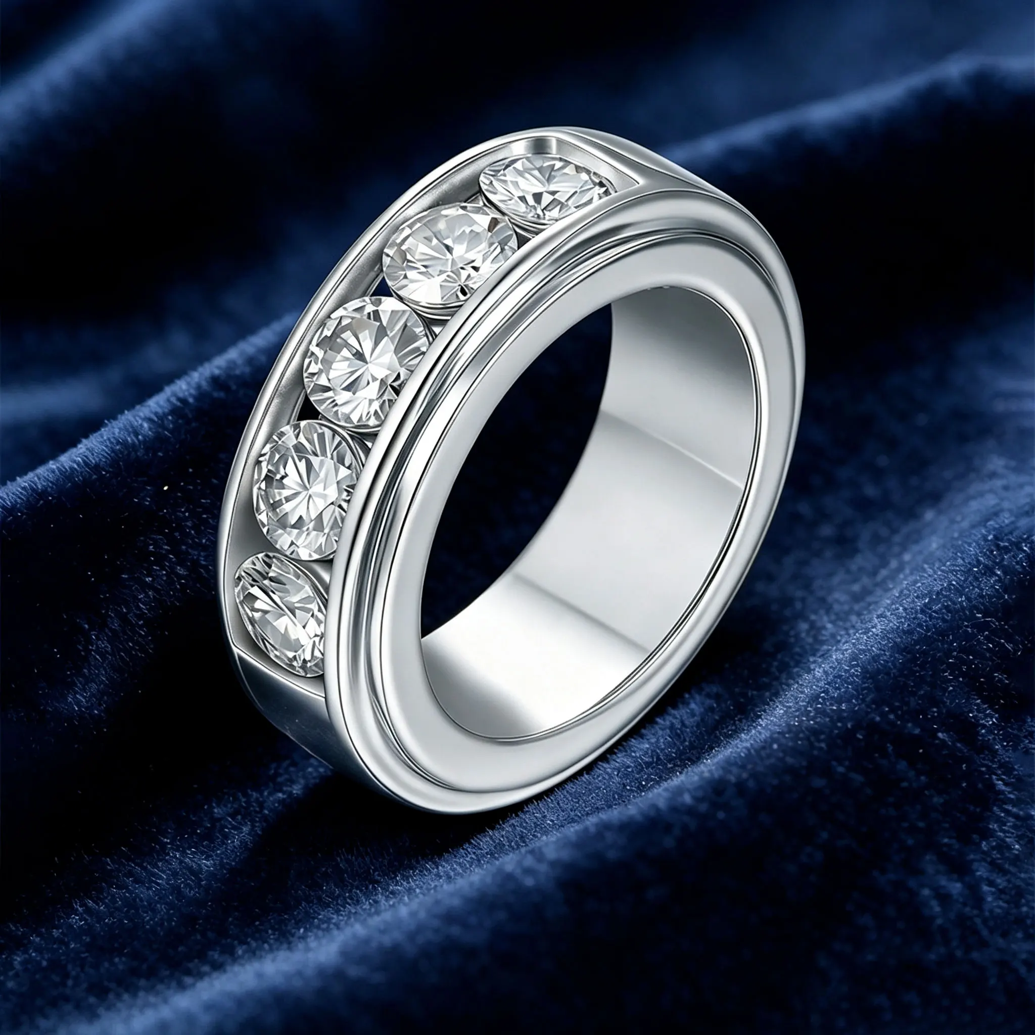 S925 Silver Starry Sky Exquisite Ring, High end Full Moissanite Hip Hop Ring, Fashionable and Elegant, High end Anniversary Gift, Valentine's Day/Birthday Gift, Best Unique Jewelry for Girlfriend/Wife