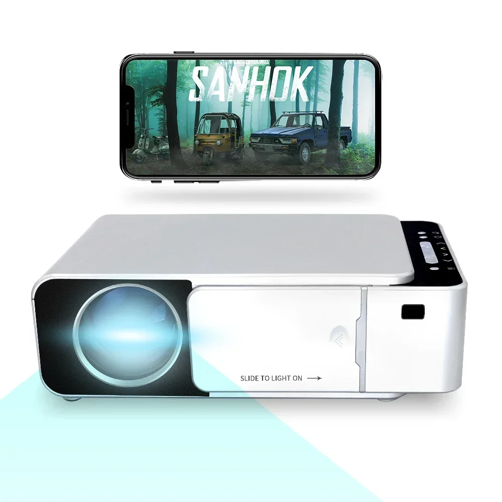 2021 Hot Sale Wifi Wireless Smart Android Projector 3000 Lumens 1280*720p proyector LED T6 Home Theater Movie LED Projectors T6