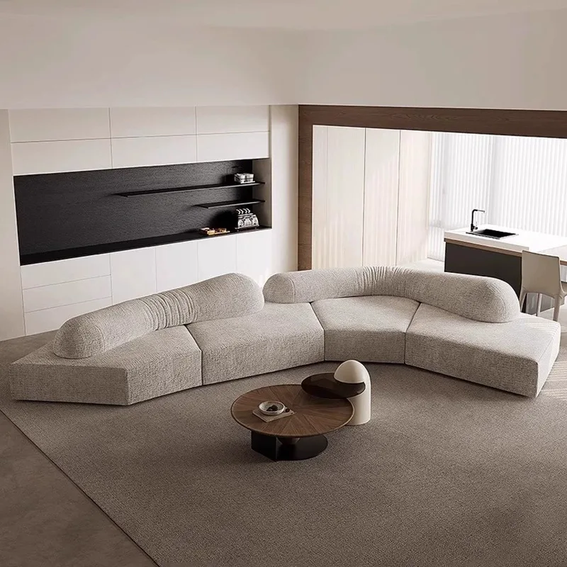 Designer Italian minimalist large flat floor living room villa large apartment combination module
