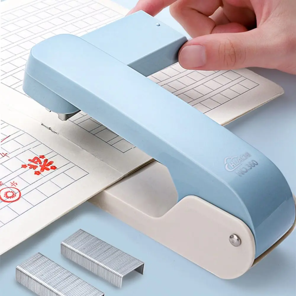 Portable Metal Stapler Use 24/6 26/6 Staples 360 Degree Rotary Long Stapler Effortless Bookbinding Machine School Office