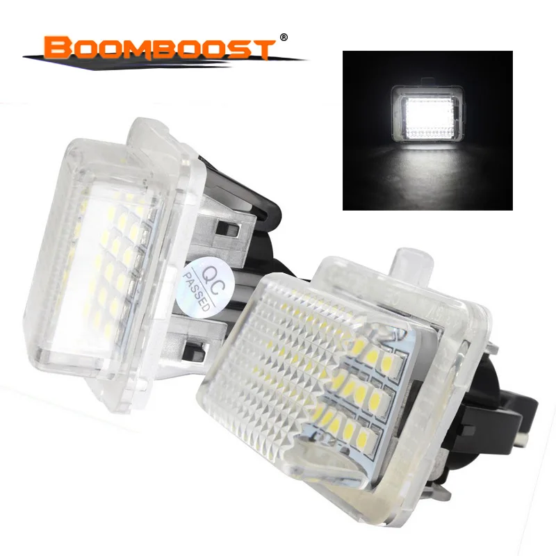 1. 2Pcs Car Rear Trunk LED License Plate Light 12V 18W 6000‑6500K No OBC Error Lamp For Mercedes W204 W212 W216 W221 W204 5D