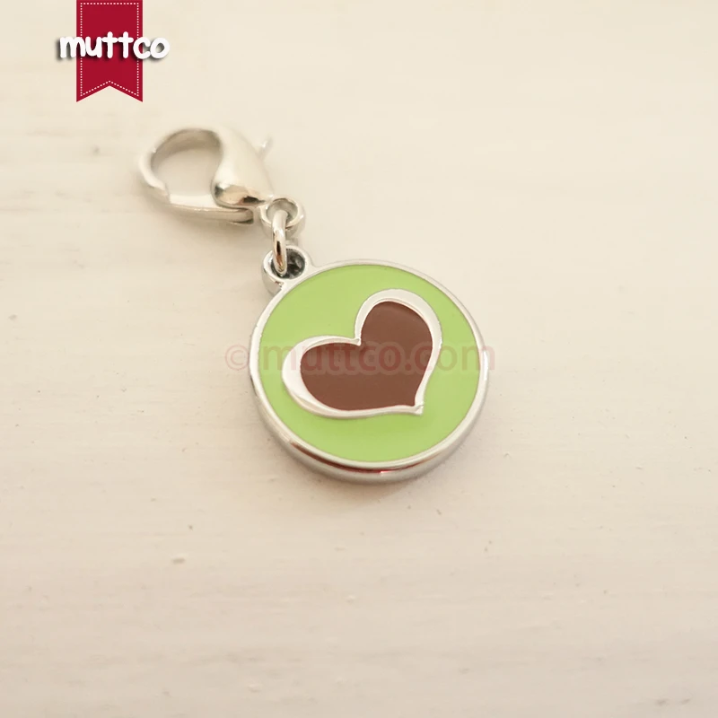 2.0cm cute heart shape print 4colour dog tag dog id tags for pets metal  laser engraving zinc alloy DIY dog tag