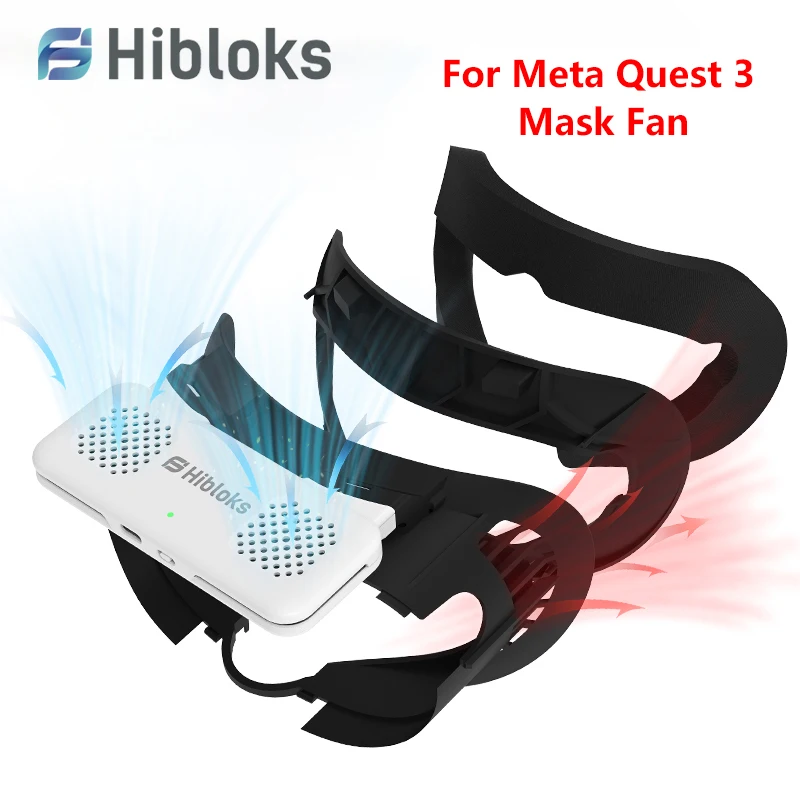 Hibloks-Masque de ventilateur VR avec support de sangle, casque Meta Quest 3, protection Len, couverture qualifiée ale rapide, accessoires pour Oculus Quest 3