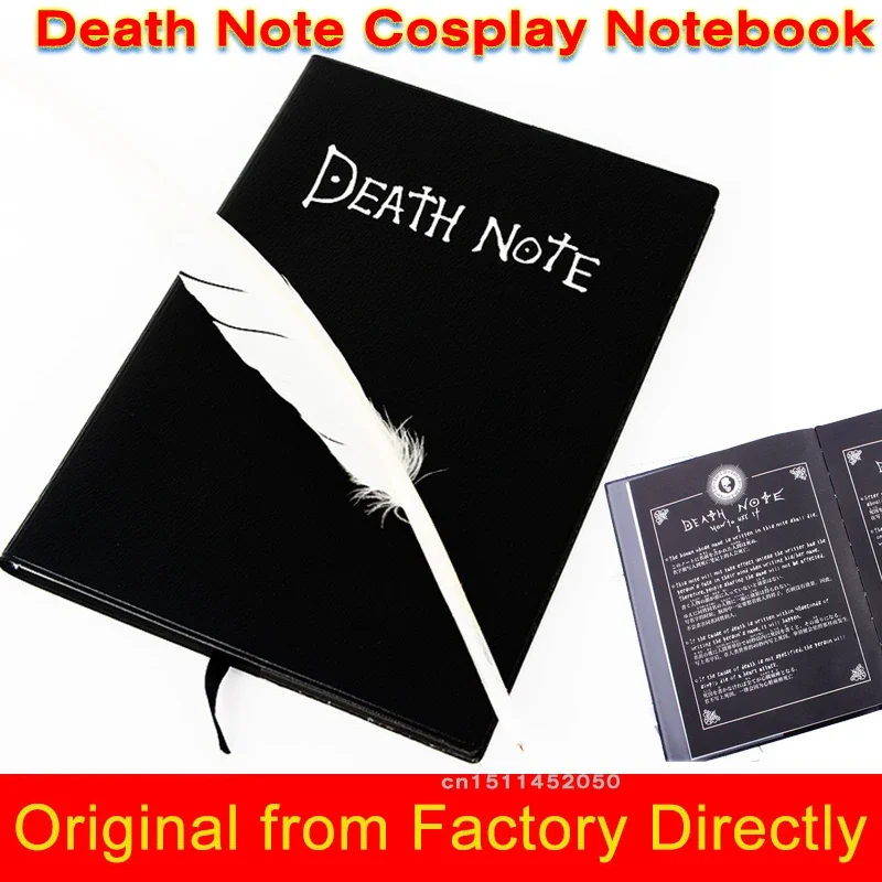 Death Note Cosplay Notebook, Grande Tema Anime, Original, Livro de Penas, Animação, Arte, Escrita, Diário, Escola, Colecionáveis