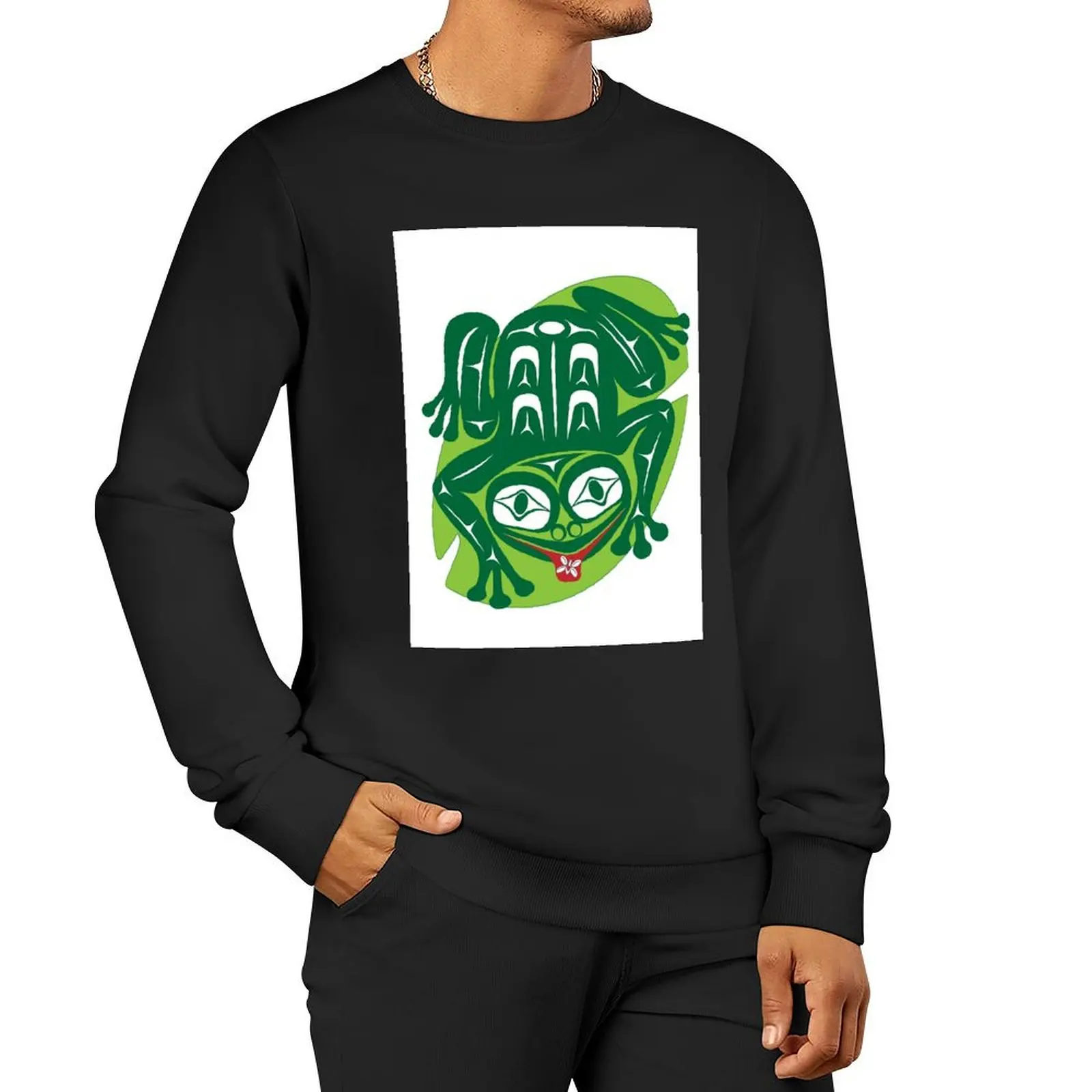 

Frog and Fly Pullover Hoodie men clothes new hoodies and sweatshirts