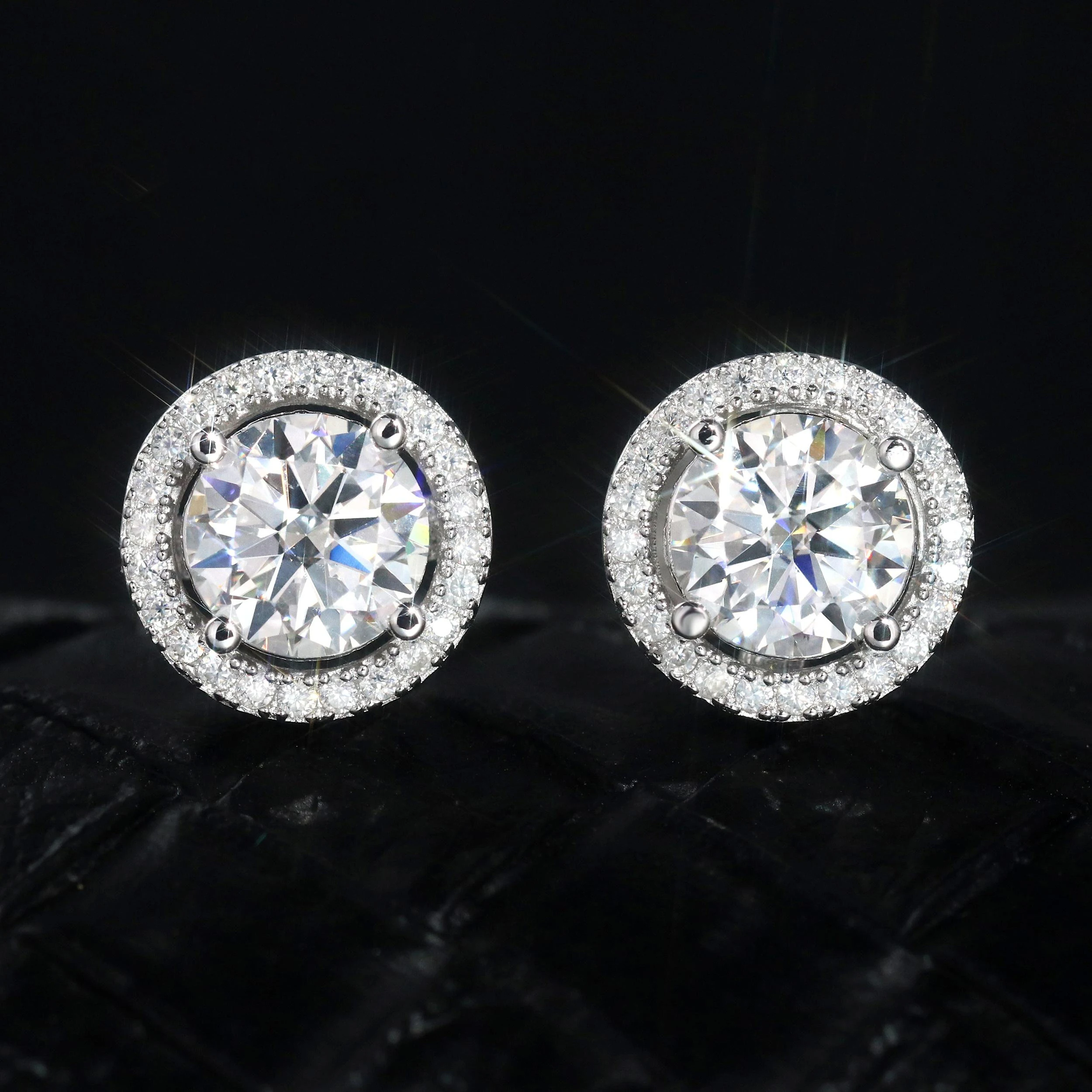

925 Sterling Silver 4.0-11mm Moissanite Stud Earrings for Women Moissanite Earring Engagement Wedding Daily Ear Studs