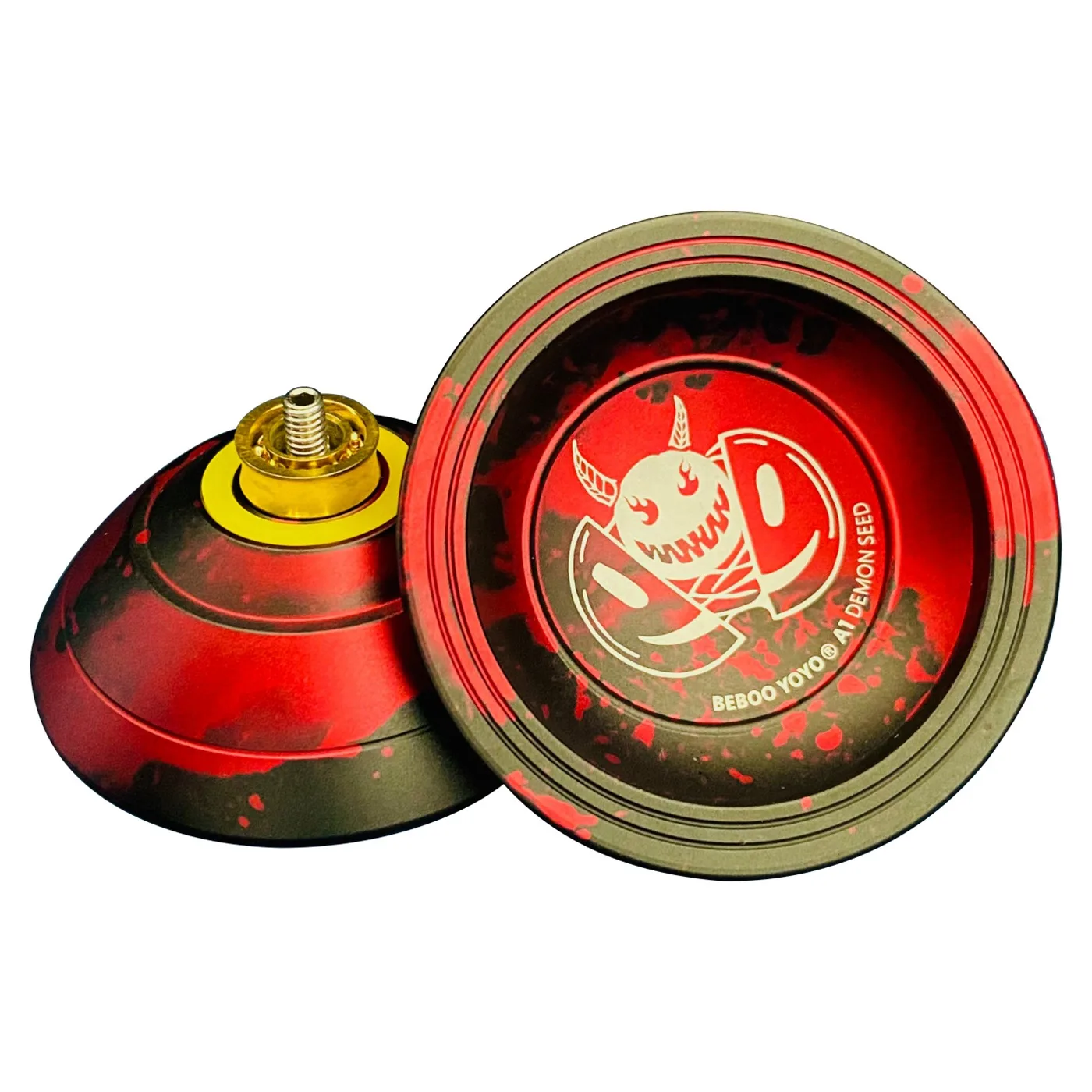 โยโย่ A1 Beboo สำหรับเด็กโยโย่สำหรับผู้เริ่มต้นอะลูมินัมอัลลอยโยโย่คืนและฝึกใช้ง่ายสีดำ-แดง