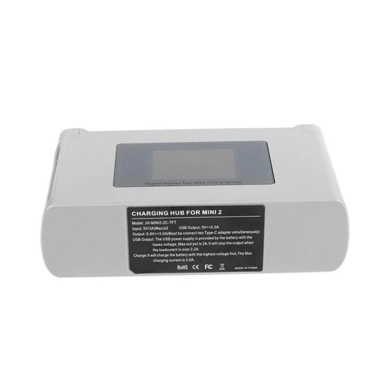 AA60-untuk Baterai Mini 2 Hub Pengisi Daya Dua Arah Butler 3 Arah untuk Pengisi Daya Drone Seri Mini 4K/Mini 2 SE dengan Tampilan Warna