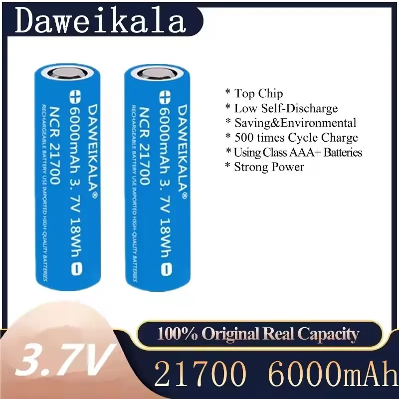 

1-20 Large Capacity Li-48s 3.7V 6000mAh 21700 Battery 9.5a Power 2C Rate Discharge Ternary Lithium Battery DIY Electric Bicycle