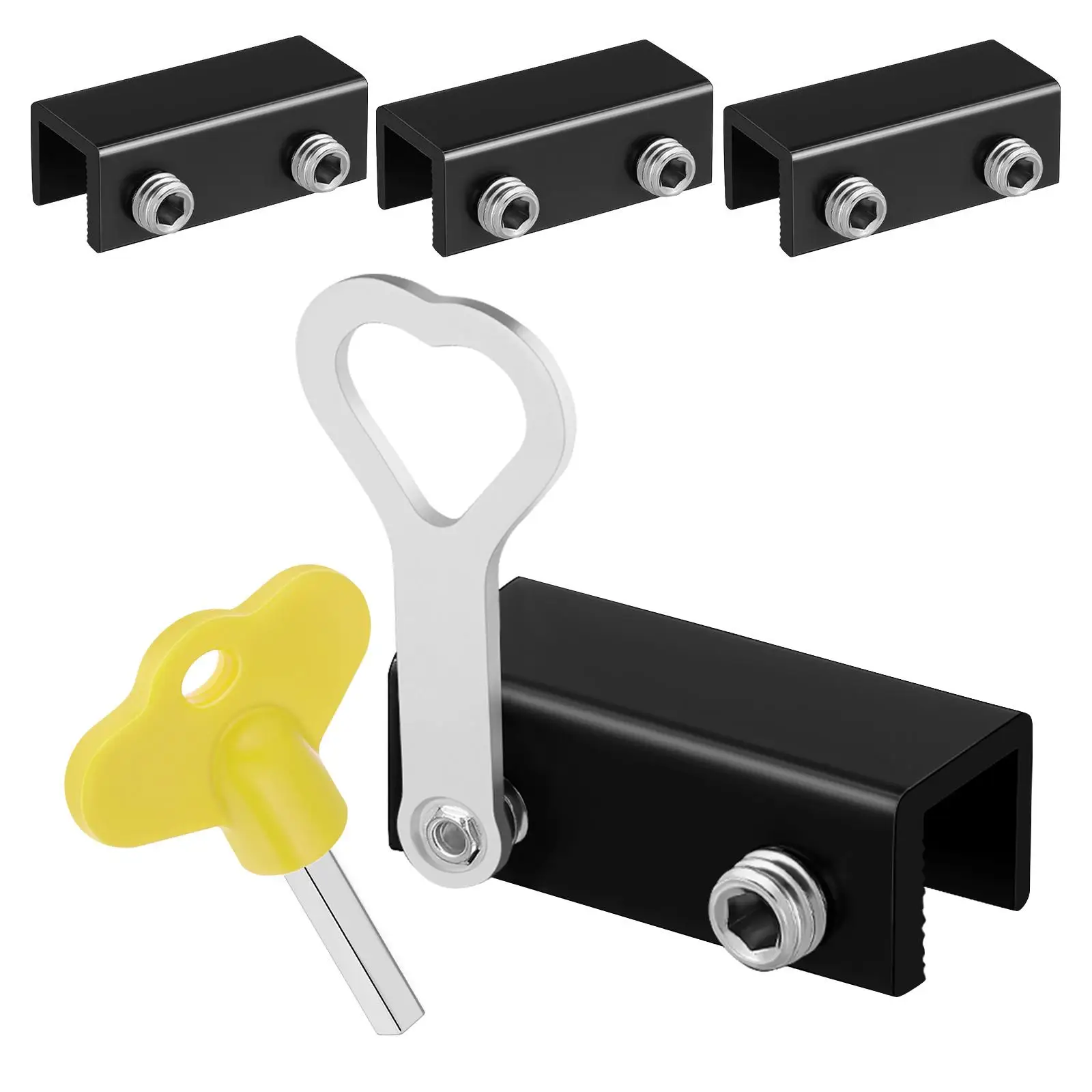

4 Pcs Child Door Lock Window Security Bars Swing Limiting With Keys Adjustable Travel