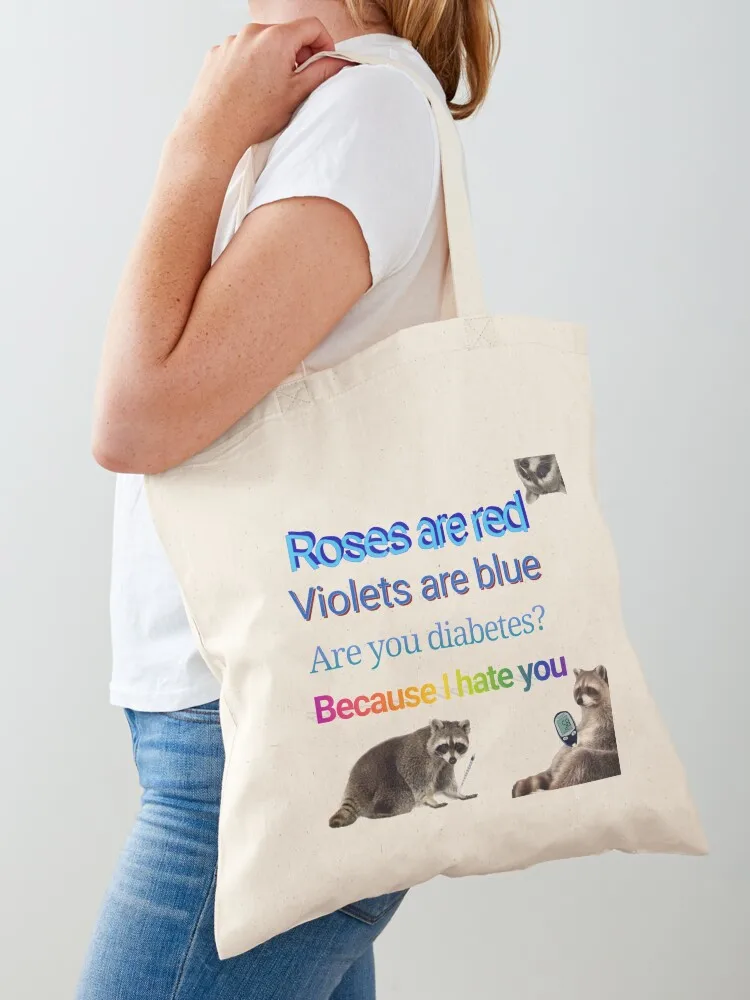 

I Hate Diabetes Tote Bag Canvas stote bag canvas tote bag foldable reusable Eco