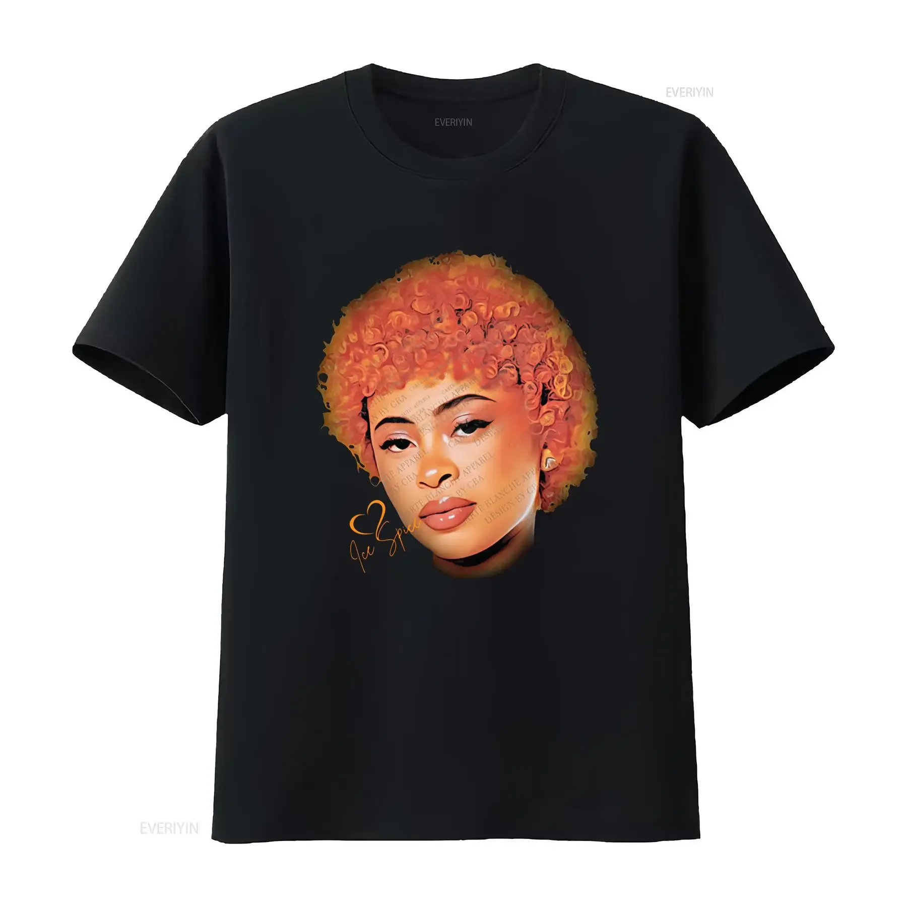 Ice Spice T Shirt Munch Female Rapper Big Face New York Rap vintage Washed Slightly Comfortable Casual Stretched homme graphic